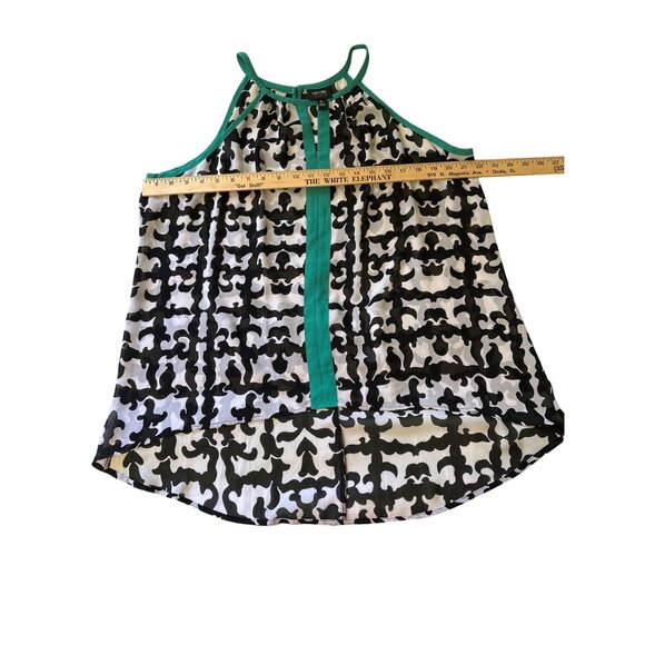 💖Nicole, black and white abstract print with green trim - Picture 6 of 7